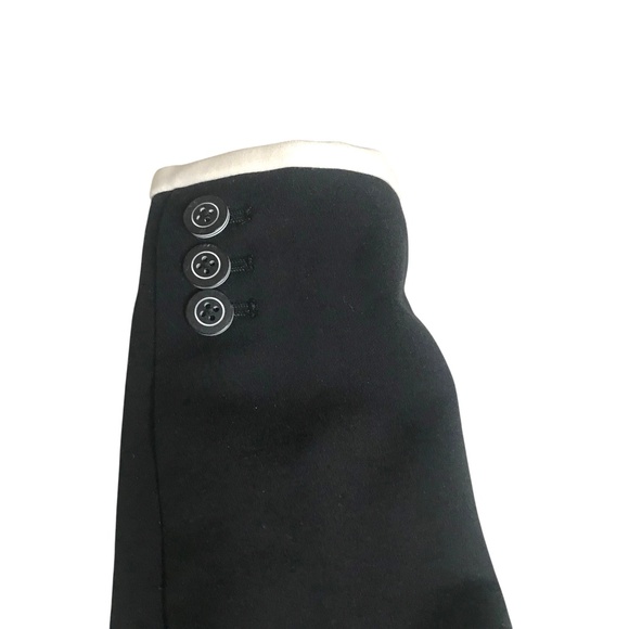 Women’s Black Blazer with White Piping Trim • Tailored 2-Button Jacket - Picture 6 of 12